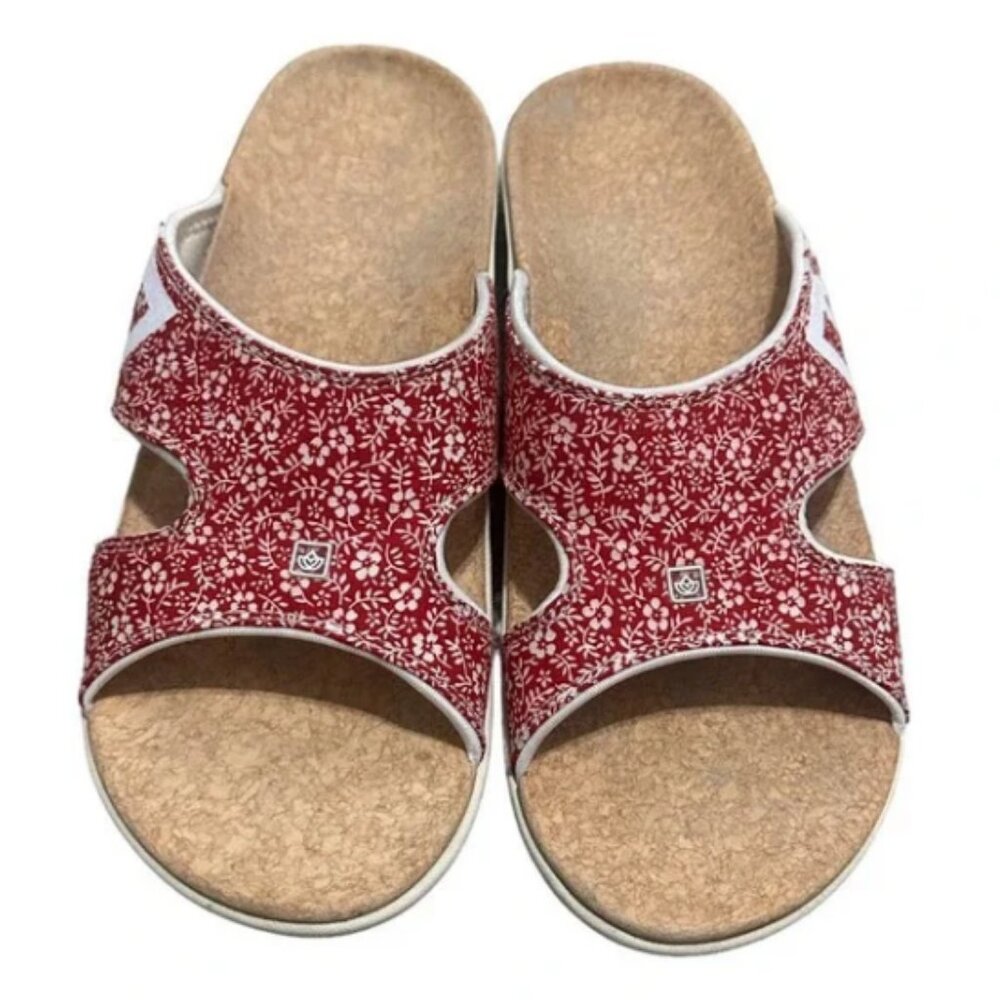 Spenco Kholo Orthotic Slide Sandals - 11 Red/White